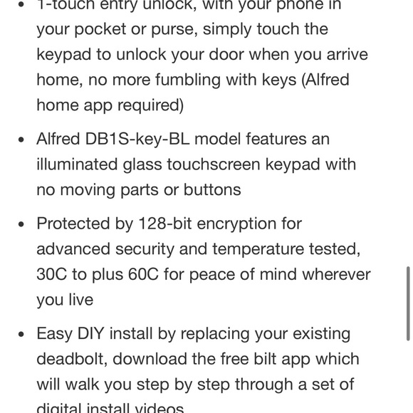 Alfred Touchscreen Smart Deadbolt - Picture 7 of 9